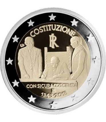 2 Euro Itália 2018 70 anos da Constituição Italiana € 4,89