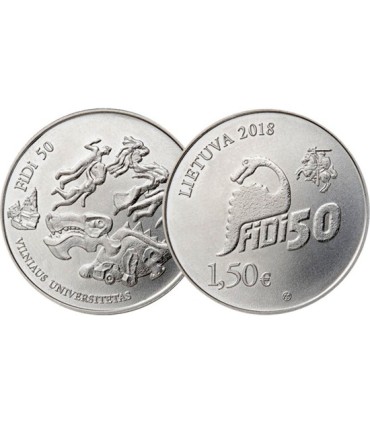 1,5 euros Lituânia 2018 - Universidade de Vilnius 4,90 euros