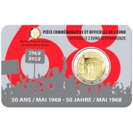 Coincard Francaise 2 Euro Belgique 2018 50e anniversaire de mai 1968