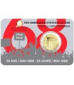 Moeda de 2 euros Bélgica 2018 50.º aniversário de maio de 1968