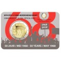 Coincard Flamande 2 Euro Belgique 2018 50e anniversaire de mai 1968
