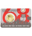 Cartão de moeda flamenga de 2 euros Bélgica 2018 50º aniversário de maio de 1968 € 12,95