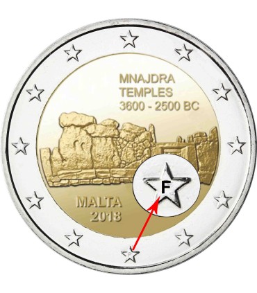 2 Euro Malta 2018 variante Mnajdra  34,95 €