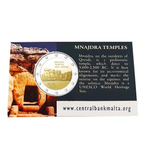 Cartão de moedas de 2 euros de Malta 2018 Mnajdra 19,95