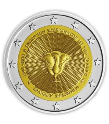 2 Euro Griekenland 2018 70 jaar unie van de Dodekanesos € 4,89