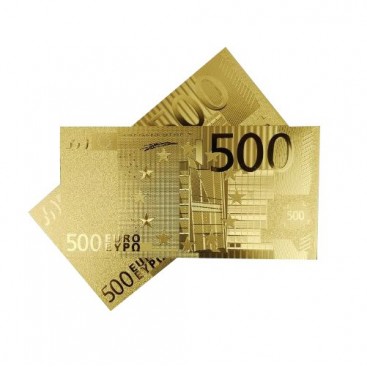 Billet 500 Euro réplique affiné avec de l'Or en Verre acrylique-exploitant DECO CADEAU