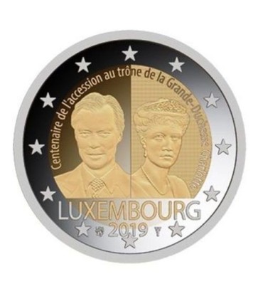 2 euros Luxemburgo 2019 100º aniversário da subida ao trono da Grã-Duquesa Charlotte. 4,89 euros