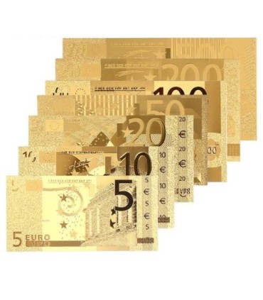 Lot of 24 Carat Gold Plated Euro Banknotes  33,95 €