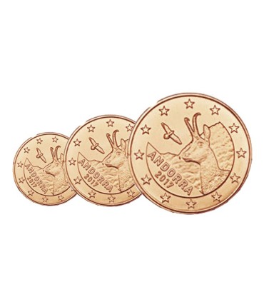 1 centesimo + 2 centesimi + 5 centesimi Andorra 2017  9,80 €
