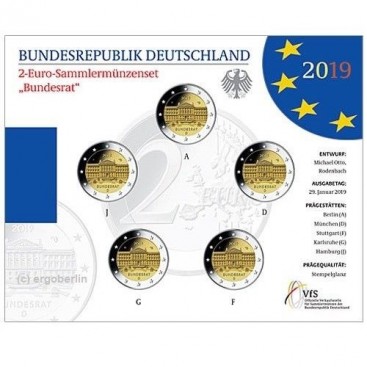 5 x 2 euro BU Allemagne 2019 70 ans du Bundesrat