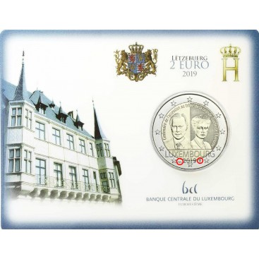 Coincard 2 Euro Luxembourg 2019 100e anniversaire de l’accession au trône de la Grande-Duchesse Charlotte.