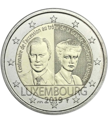Coincard 2 Euro Luxemburgo 2019 100º aniversário da subida ao trono da Grã-Duquesa Charlotte. 47,95 €