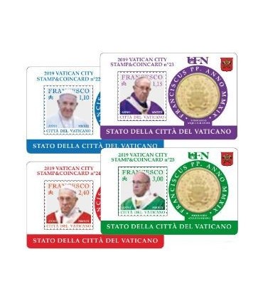 Pakje van 4 x Coincard Vaticaan 2019 € 29,95
