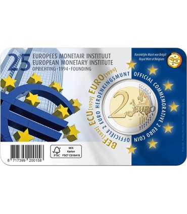 Muntkaart Vlaams 2 Euro België 2019 - 25 jaar Europees Monetair Instituut €11.99