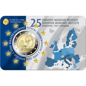 Coincard Flamande 2 Euro Belgique 2019 - 25 ans de l’Institut monétaire européen
