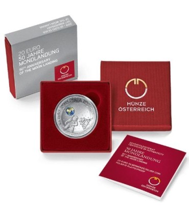 20 Euro Österreich 2019 - 50 Jahre 1. Mondlandung  94,99 €