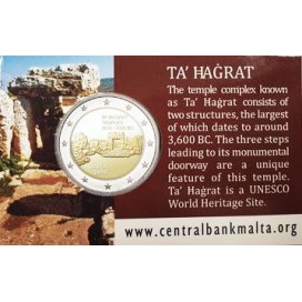Coincard 2 Euro Malte 2019 - Temple de Ta'hagrat