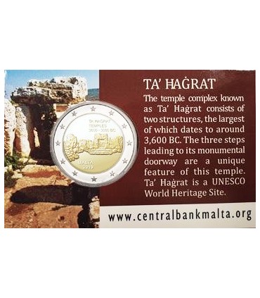 Muntkaart 2 Euro Malta 2019 - Tempel van Ta'hagrat €14,49