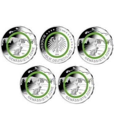 5 x 5 Euro Duitsland 2019 - A,D,F,G,J €44,99
