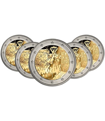 5 x 2 euro Germania 2019 Muro di Berlino  18,50 €