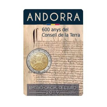 2 Euro Andorre 2019 600 ans du Conseil de la Terre