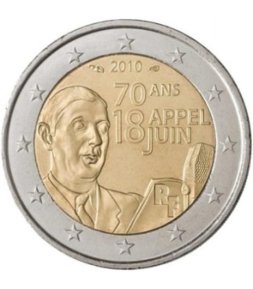 2 euros FRANÇA 2010 General De Gaulle 5,95 euros