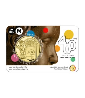 Cartão de moedas flamengo 2,50 euros Bélgica 2019 - Manneken Pis 11,75 euros