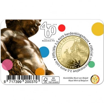 Coincard Francaise 2,50 Euro Belgique 2019 - Manneken Pis