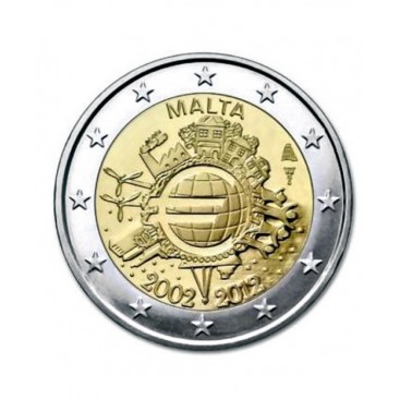 2 Euro "10 ans de l'euro " Malte 2012