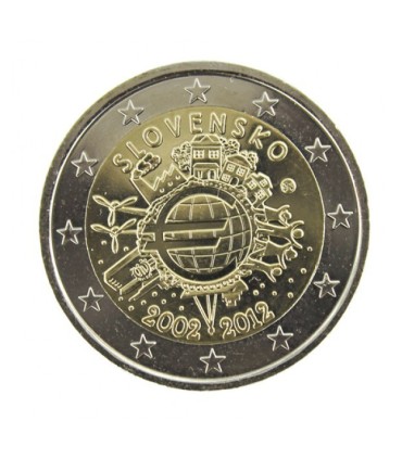 2 Euro Slowakei 2012 - "10 Jahre Euro"  5,98 €