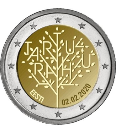 2 Euro Estónia 2020 - 100 anos do Tratado de Paz de Tartu 4,19