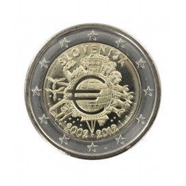 2 Euro "10 ans de l'euro " Slovénie 2012 -   Thème: 2 € commémorative 10 Ans de l'Euro Slovénie 2012.    Tirage : 1 000 000 exem