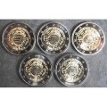 2 Euro "10 ans de l'euro Allemagne" 2012 - Lot de 5 pièces de 2 € commémoratives 10 Ans de l'Euro Allemagne 2012 avec inscriptio