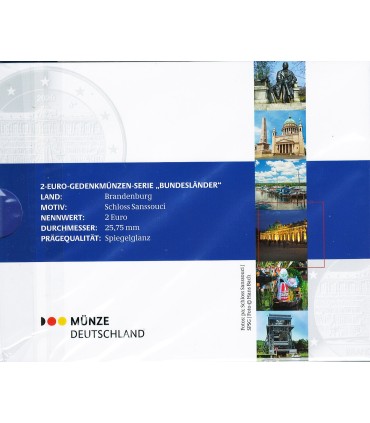5 x 2 euro BE Alemania 2020 Palais de Sanssouci 42,34 euros