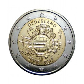 2 Euro "10 ans de l'euro "Pays Bas 2012 -   Thème: 2 € commémorative 10 Ans de l'Euro Pays-Bas 2012.    Tirage : 5 500 000 exemp