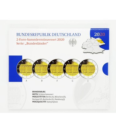 5 x 2 euro BE Alemania 2020 Palais de Sanssouci 42,34 euros