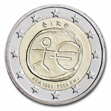 2 Euro EMU Irlande 2009 -   Thème: 2 € commémorative EMU Irlande 2009.    Tirage : 5 000 000 exemplaires   Description: Tous les