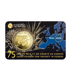 Muntkaart 2,50 Euro Francaise Belgique 2020 - 75 jaar vrede en vrijheid in Europa € 10,25
