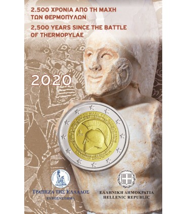 Tarjeta 2 Euro Grecia 2020 - 2500 AÑOS DE LA BATALLA DE TERMOPYLES €14.98