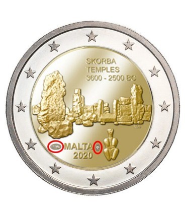 Tarjeta 2 Euros Malta 2020 - Templo de Skorba €23.79