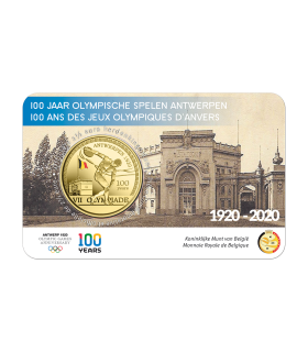 Muntkaart gekleurd 2,50 Euro België 2020 - Olympische Spelen Antwerpen 13,45 € (frans)