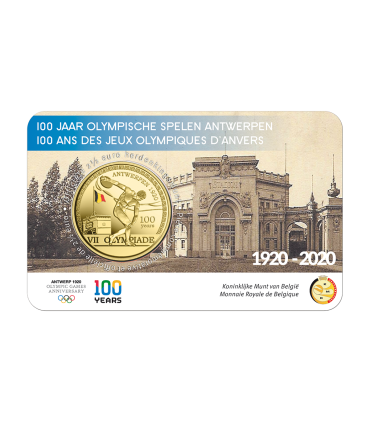 Coincard colorido 2,50 euros Bélgica 2020 - Jogos Olímpicos de Antuérpia 13,45 euros (€)