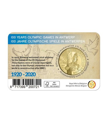 Coincard 2.50 Euro Belgium 2020 - Antwerp Olympic Games  13,45 €