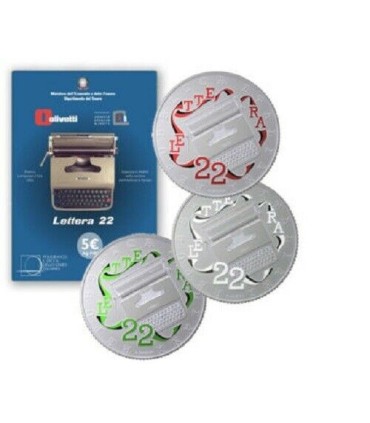 3 x 5 euro Italië 2020 - Excellentie Italiaanse stijl - Schrijfmachine € 159,00