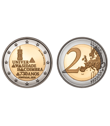 2 Euro Universal Brilhante Portugal 2020 - 730 anos da Universidade de Coimbra €12,69