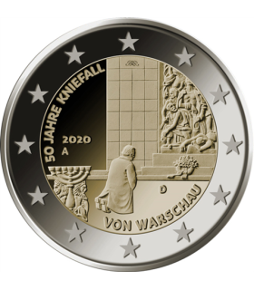 2 euros Alemanha 2020 - 50 anos da Genuflexão de Willy Brandt 4,19 euros