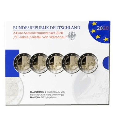 5 x 2 euro Alemania 2020 Proof BE - Willy Brandt € 49.99