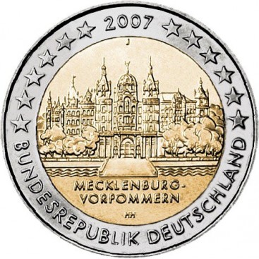 2 Euro Allemagne 2007 - Mecklenbourg - 2 Euros Commémorative ALLEMAGNE 2007, atelier indifférent sur le thème de la région de M