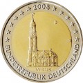 2 Euro Allemagne 2008 - Hambourg -  Pièce de 2 euro Allemagne 2008 sur le thème de la ville d' Hambourg .Qualité UNC au tirage d