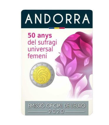 2 Euro Andorra 2020 - 50 anos de sufrágio universal feminino 42,95